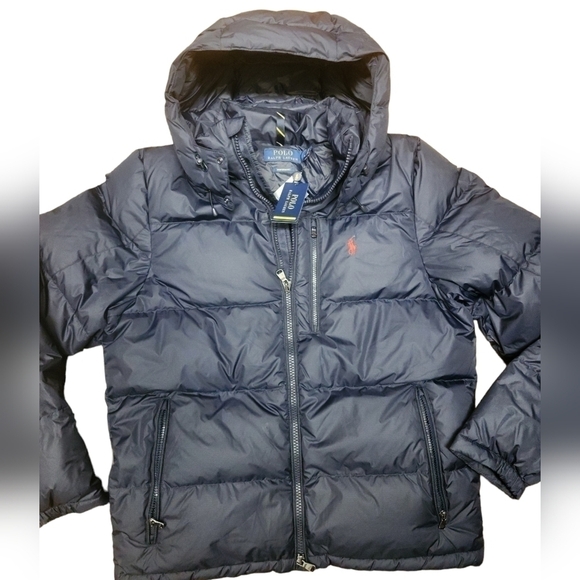 Ralph Lauren Men's polo water repellent down jacket navy blue sizes medium large - Picture 1 of 8